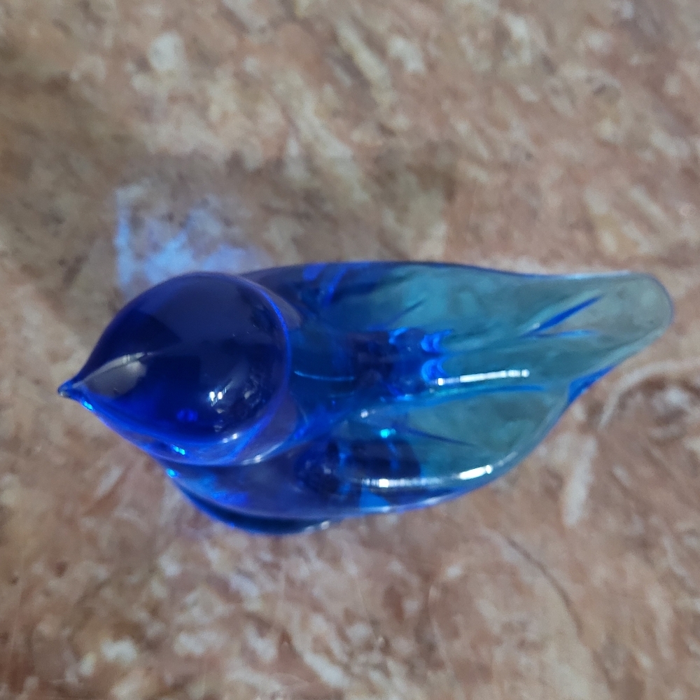 Bluebird Of Happines Glass Figurine - Decorative Bird Sculpture - Picture 3 of 6